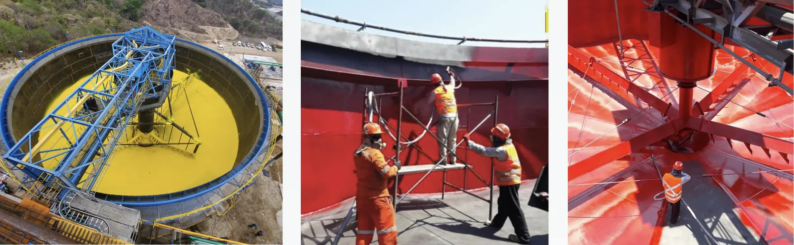 Recubrimiento polyurea — tanques y estructura industrial